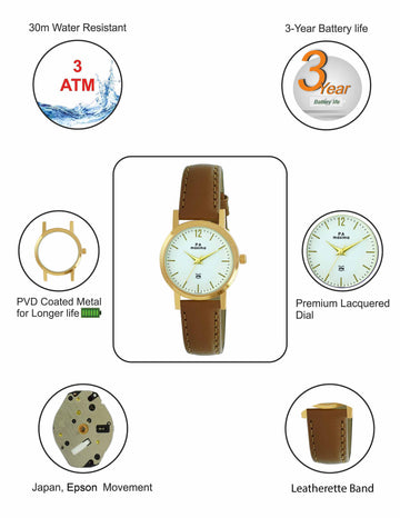 Maxima E-CO Women White Dial Analogue Watch - 57860LMLY